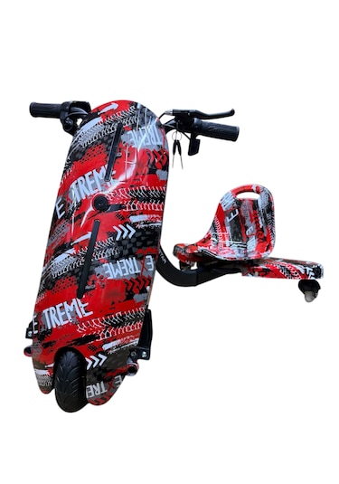 Drift Car Elektrikli Kaykay Drift Scooter Bluetooth Hoparlörlü RS-R1 Red Extreme Grafiti