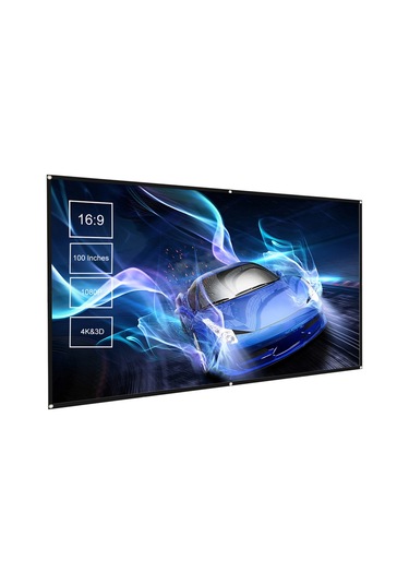 Geeroyoo 100 İnç Taşınabilir Kırışmaz Katlanabilir Projeksiyon Perdesi 16:9 Geniş Ekran Hd Film Ev/ofis İç-dış Mekan Jzr-gy