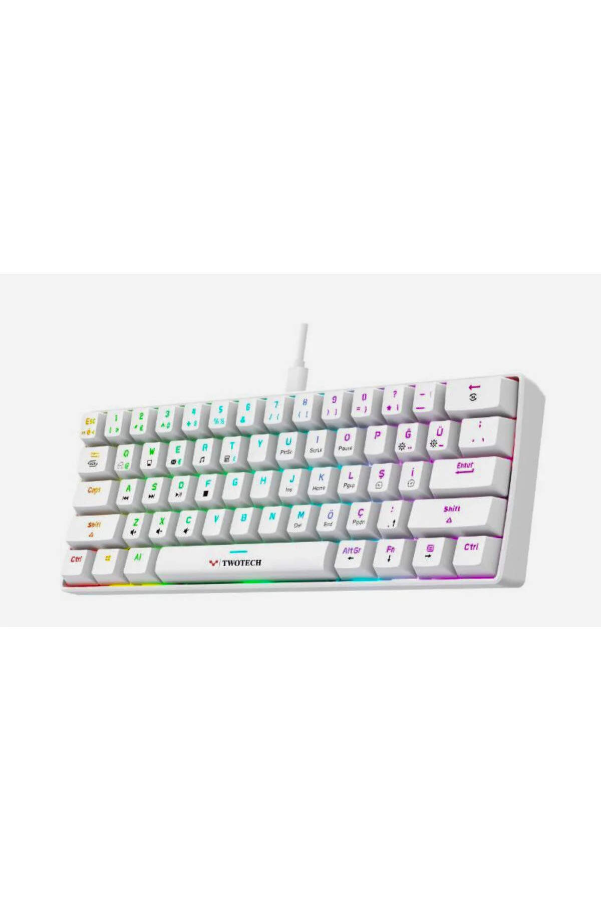 Rgb Beyaz Mekanik Oyun Klavyesi Red Switch - Oyuncu Klavyesi, Rgb Aydınlatma