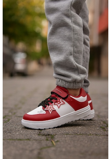 Kız Çocuk Yıldız Detaylı Sneaker Ayakkabı Bordo