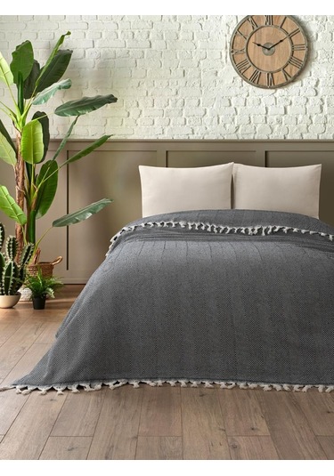 Battaniye Pamuk Miren 180x200 Cm Siyah