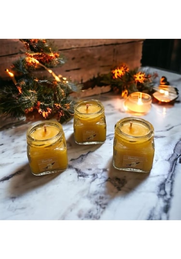 Bernami Vazo Pinterest 3'lü Özel El Yapımı Mini Boy Vanilya Kokulu Mum Diğer