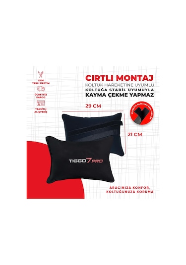 Chery Tiggo 7 Pro Nakışlı Boyun Yastığı Seti