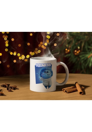 Ters Yüz Üzüntü Kupa Bardak Sadness Ters Yüz Baskılı Kupa Bardak Beyaz