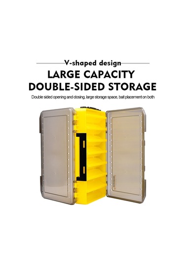 Proberos H1000 Çift Taraflı Yem Kutusu Yem Aksesuarları İçin El Tipi Çift Katmanlı Saklama Kutusu, Stil: Bir Model Sarı