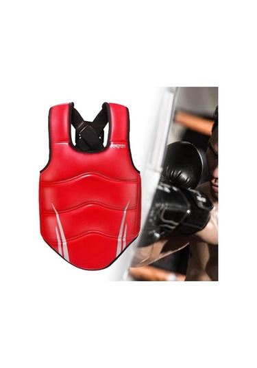 Pazly Suntek Karate Göğüs Koruyucu Elastik Boks Spor S Model Kırmızı Kırmızı