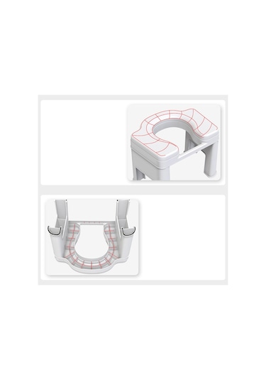 Suntek Tuvalet Taburesi Taşınabilir Kaymaz 18,5cm-beyaz-siyah