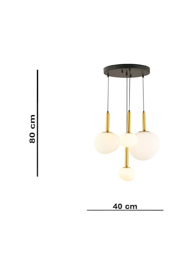 Lampaluce Modern Tasarımlar Opaco 4'lü Sarkıt Avize 40cm Eskitme
