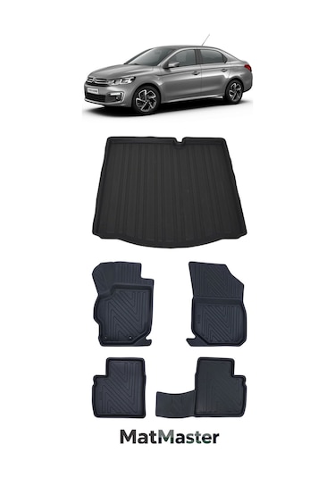 Citroen C-elysee 2021 Model 5d Premium Ekstra Havuzlu Paspas Ve Bagaj Havuzu Set