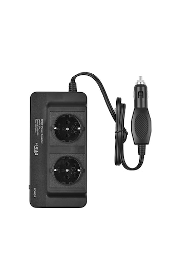 200w Araba Güç İnvertörü Dc 12v'den Ac 220v Dönüştürücü 2 Ac Çıkışı 4 Usb Portu Açma/kapama Anahtarı-siyah