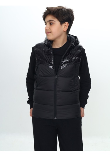 Toontoy Erkek Çocuk Parlak Görünümlü Şişme Yelek Siyah