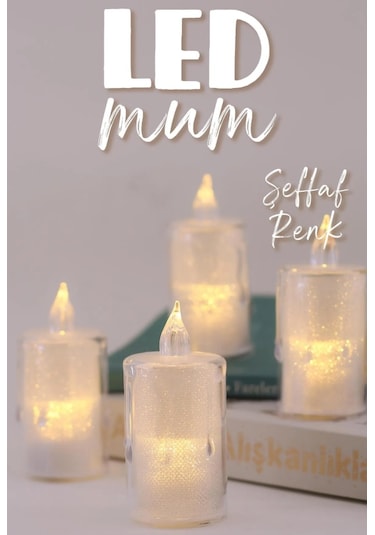 4 Adet Eriyen Mini Led Mum Seti Pilli Dumansız Alevli Ledli Dekoratif Yapay Mum Dekor Işığı 8cm Beyaz