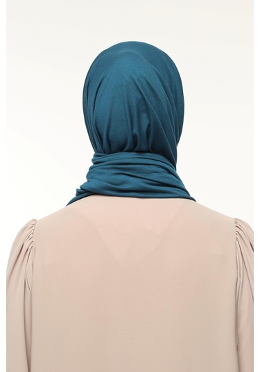 Tesettür Penye Şal Düz Petrol