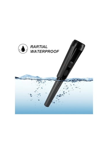 Lcd Ekran Metal Dedektörü Pinpointer El Pin Pointer Değnek Yetişkinler Çocuklar İçin Yaylı Tokalı Hazine Bulucu Probu Pilsiz - Siyah