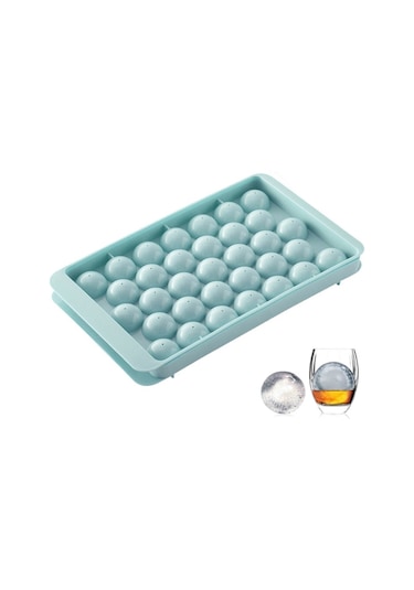 33 Izgara Yuvarlak Buz Hokey Kalıbı Kapaklı Buz Kutusu Küçük Mermer Buz Tepsisi, Rastgele Renk Dağıtım, Size:small Blue Diğer