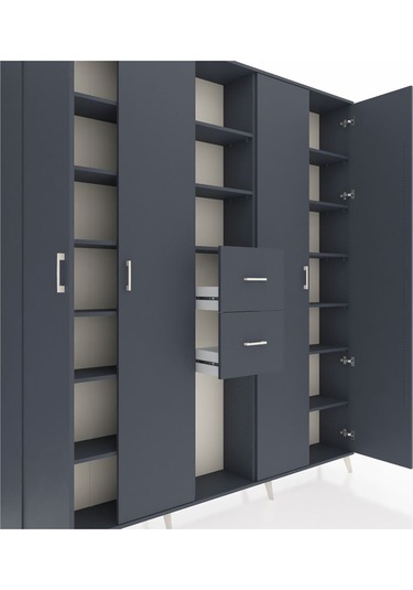 Arges Dolap 15 Raflı 2 Çekmeceli 4 Kapaklı 220x30x243 Antrasit-antrasit/antrasit Antrasıt/antrasıt Arges Dolap 15 Raflı 2 Çekmeceli 4 Kapaklı 220x30x243 Antrasit-antrasit/antrasit Antrasıt/antrasıt