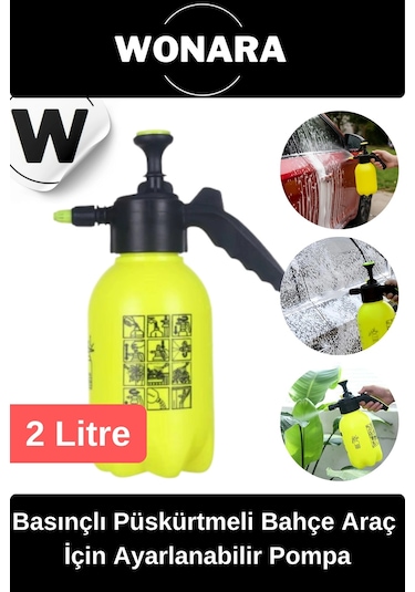 Ergonomik Ayarlanabilir Basınçlı Püskürtmeli 2 Litre Profesyonel Bahçe Araç Temizleme Pompası