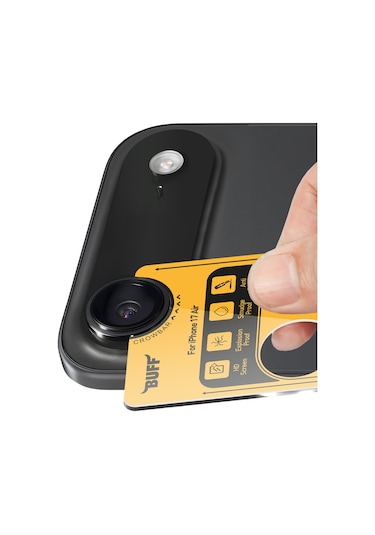 Buff Apple Uyumlu iPhone 17 Air Metal Kamera Lens Koruyucu Black Siyah