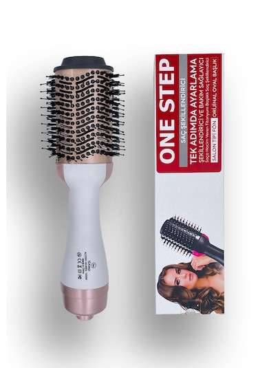 One Step Saç Şekillendirici Ve Saç Düzleştirici Fön Tarağı Beyaz