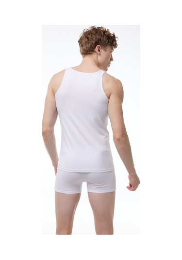 Malabadi Erkek Beyaz Kare Yaka Modal Atlet 026 Beyaz