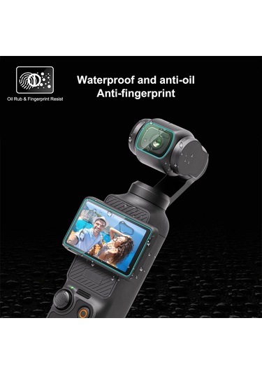 Djı Osmo Pocket 3 Puluz 9h 2.5d Hd Temperli Cam Lens Koruyucu + Ekran Filmi Şeffaf İçin
