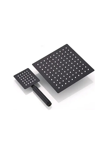 Fawer 304 Paslanmaz Siyah El Ve Tepe Duş Başığı Siyah