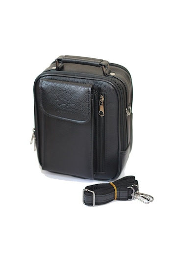 Erkek Siyah Deri Çelik Kasalı Telefon Bölmeli El Ve Omuz Çantası (539615540)