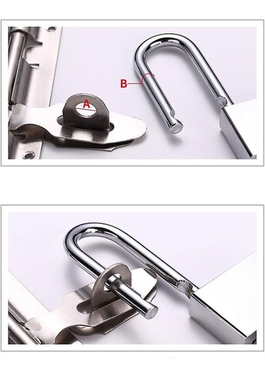 Kilit 50mm 3 Anahtarlı Kilit, Sertleştirilmiş Çelik Kasa, Uzun Kelepçe Çapı 8mm, Dolap, Garaj, Çit, Bahçe İçin Açık Hava Kilidi