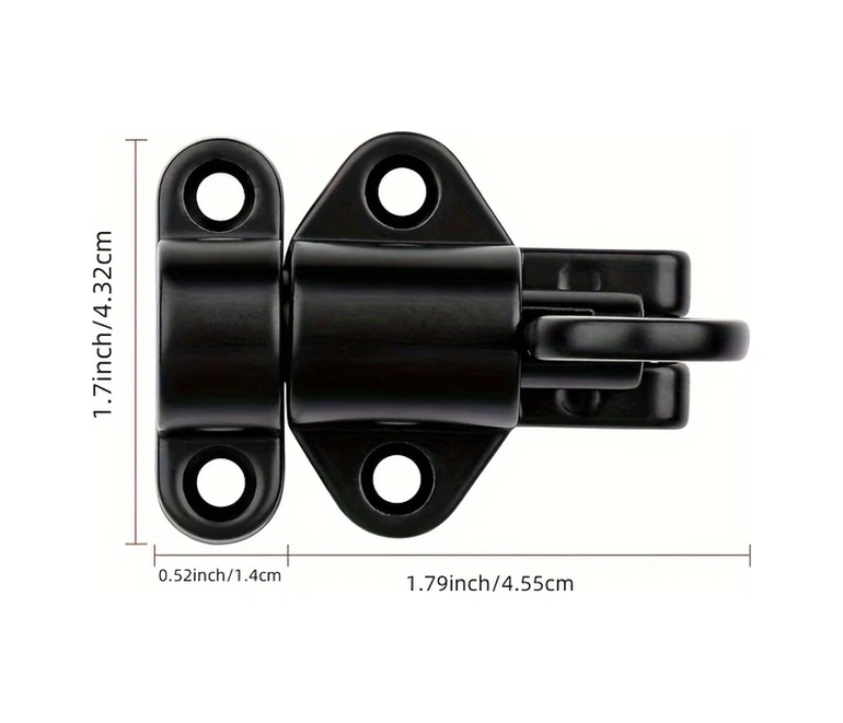 Chuangyinshop Kendiliğinden Kapanan Sürgü, Siyah Pencere Kilidi, Alüminyum Güvenlik Otomatik Kapı Mandalı Gümüş Gri