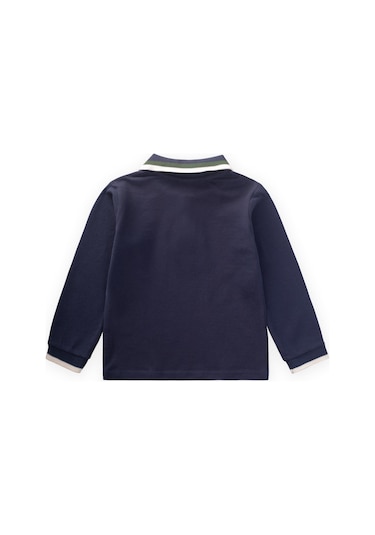 Uzun Kollu Polo Yaka T-shırt 2-14 Yaş Lacivert Lacivert