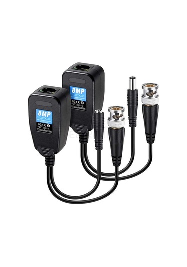 Bnc To Rj45 Vıdeo Balun + Power Konnektör