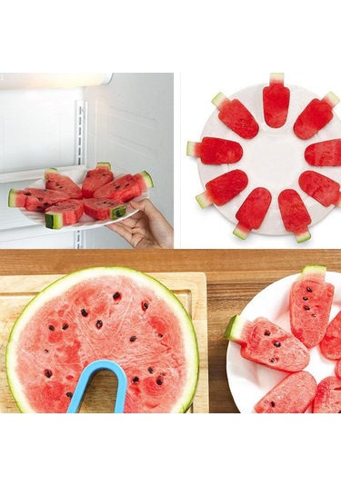 Sarı Yaratıcı Paslanmaz Çelik Bıçak Tart Karpuz Plaka Kalıp Kesici Dilimleme Bıçağı Dondurma Popsicle Şekli Mutfak Aksesuarları