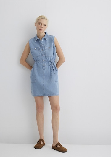 Mavi - Simla Gold Klasik Açık Mavi Jean Elbise 1310659-89757 Açık Mavi