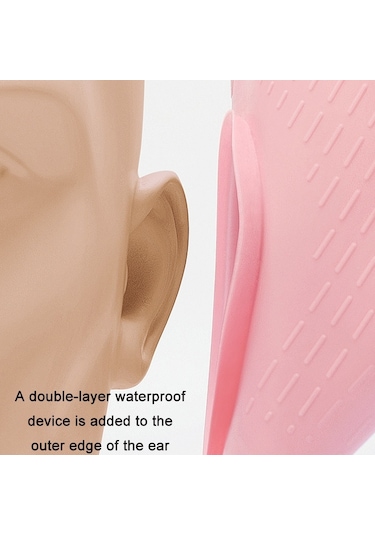 Wave Su Geçirmez Düz Renk Kulak Koruyucu Silikon Yüzme Bonesi, Renk: Beyaz