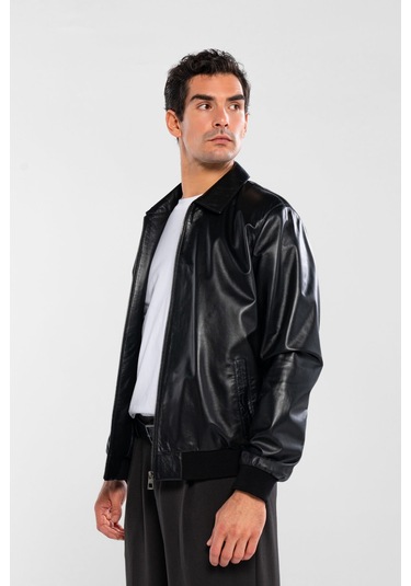 Tamer Tanca Erkek Hakiki Deri Siyah Deri Mont 415 K-873 Erk Dr Mont Sk24/25 Sıyah Dr Siyah