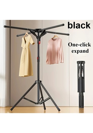 Elmpaly Siyah Ekstra Kalın Karbon Çelik Askılı Katlanır Metal Çamaşır Askısı 10 Kaymaz Kanca Ve Çorap Mandallı İç Dış Kullanım İçin Uygun Ahşap