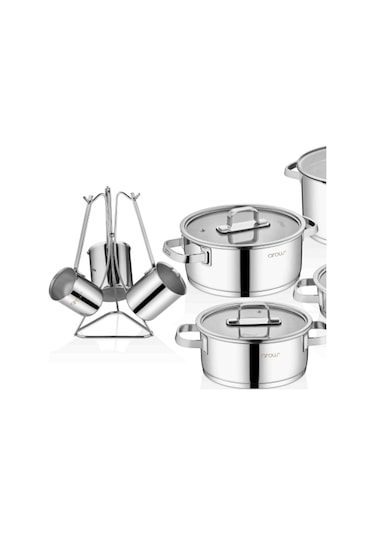 Arow Tr-4343 Venita 14 Parça Çelik Çeyiz Seti Gümüş