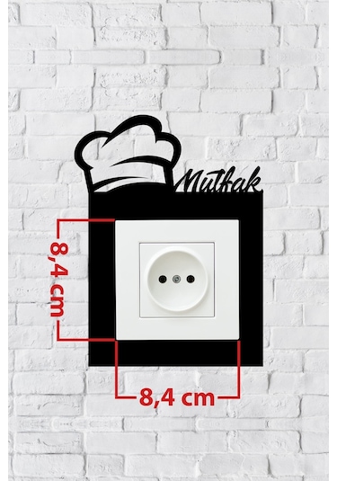 Mutfak Duvar Dekorasyon Priz Çerçevesi İç Ölçü 8,4x8,4 Cm Dekoratif Priz Süsü- Anahtar Çerçevesi