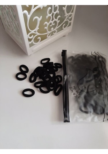 Şeffaf Çantalı 100'lü Lastik toka - Siyah Çok Renkli