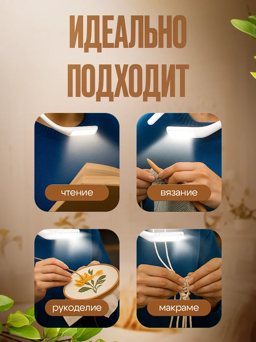 Roma El İşi Ve Okuma İçin Kablosuz Boyun Lambası 435691140 Beyaz