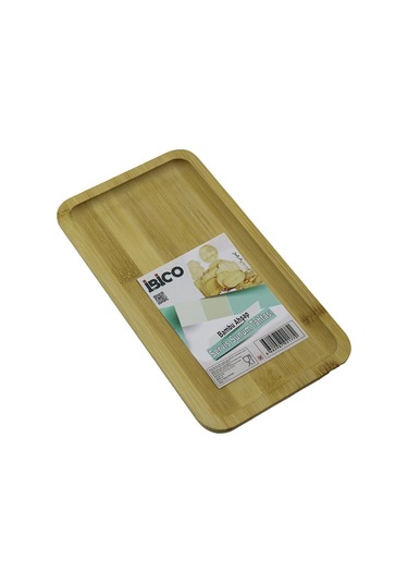 Dikdörtgen Ahşap Bambu Servis Sunum Tepsi - Tahtası Mini Tepsi 25 X 14 X 1.4cm 5365 Çok Renkli