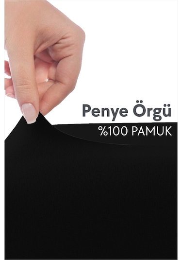 Calmera %100 Pamuk Penye Lastikli Çarşaf Tek Kişilik 90x190 - 100x200 - 120x200 Siyah
