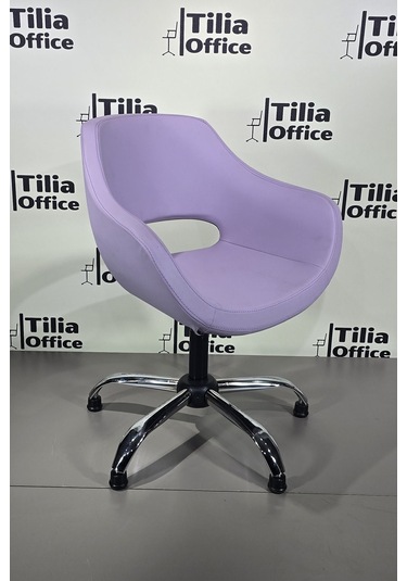 Monaco Çalışma Kesim Kuaför Koltuğu Yonca Sabit Krom Ayak Lila