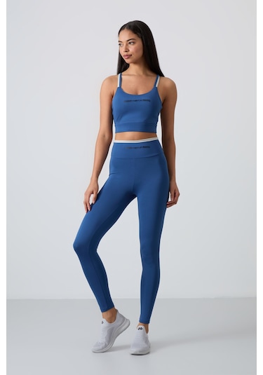 Tommylife Parlament Esnek Standart Fit Performans Kadın Tayt Takım - 95333 Lacivert - Lacivert