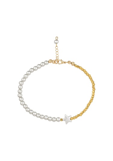 Yıldız Detaylı İnci Halhal Beyaz