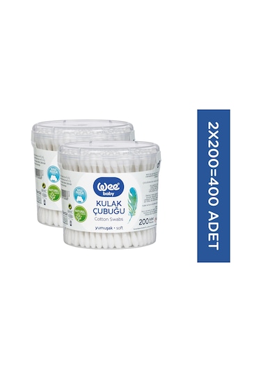 Wee Baby Kulak Temizleme Çubuğu Seti (200x2 400 Adet)