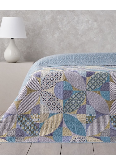 English Home Patch Square Çift Kişilik Çok Amaçlı Örtü 200x220 Cm Yeşil Yeşil