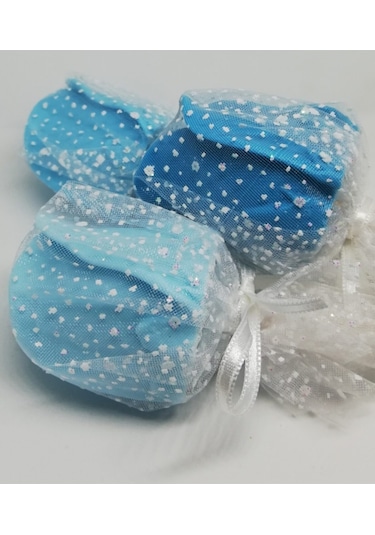 Sabun - Kokulu Süs Sabunu - Gül Mavi - 5cm Beyaz sabun