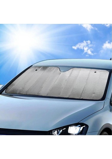 120 55 Cm Ambalajlı Vantuzlu Araç İçi Ön Cam Perdesi Katlanabilir