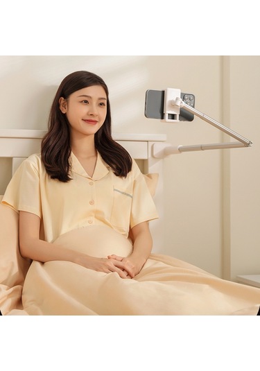 Cbtx X6 Ayarlanabilir Telefon Standı Selfie / Canlı Yayın / Video Kaydı İçin Başucu Masaüstü Cep Telefonu Kelepçe Tutacağı Beyaz